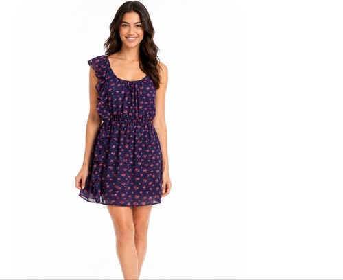 Navy blue ruffle - navy, mini
