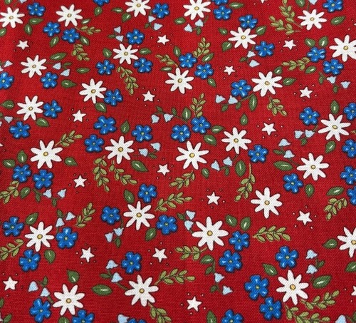 Red floral fat quarter - floral,
